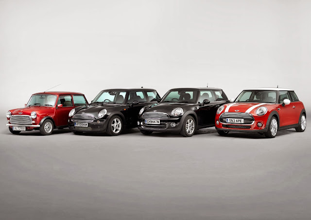 2014 Mini with all other generations of the Mini, including the original