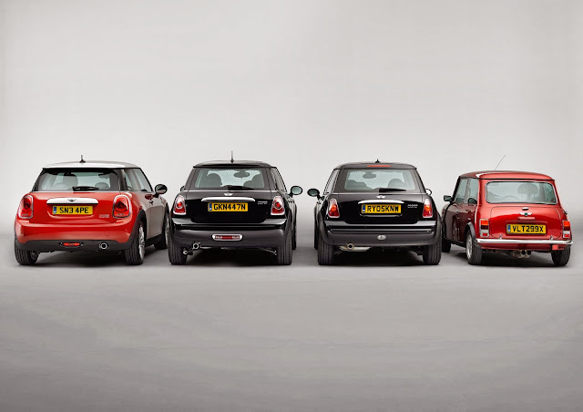 All generations of the Mini